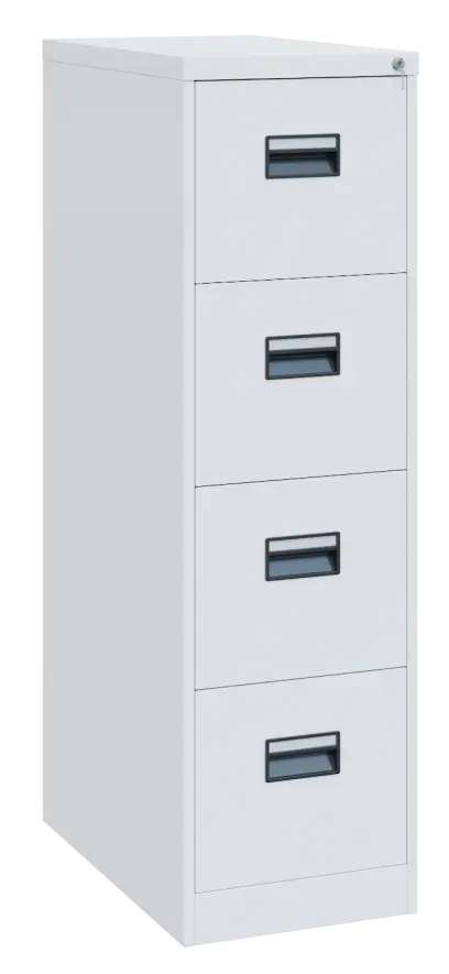 JP - 441 kartotéka 4-zásuvková, úchytky černý plast, 1330x620x390 mm, bílá